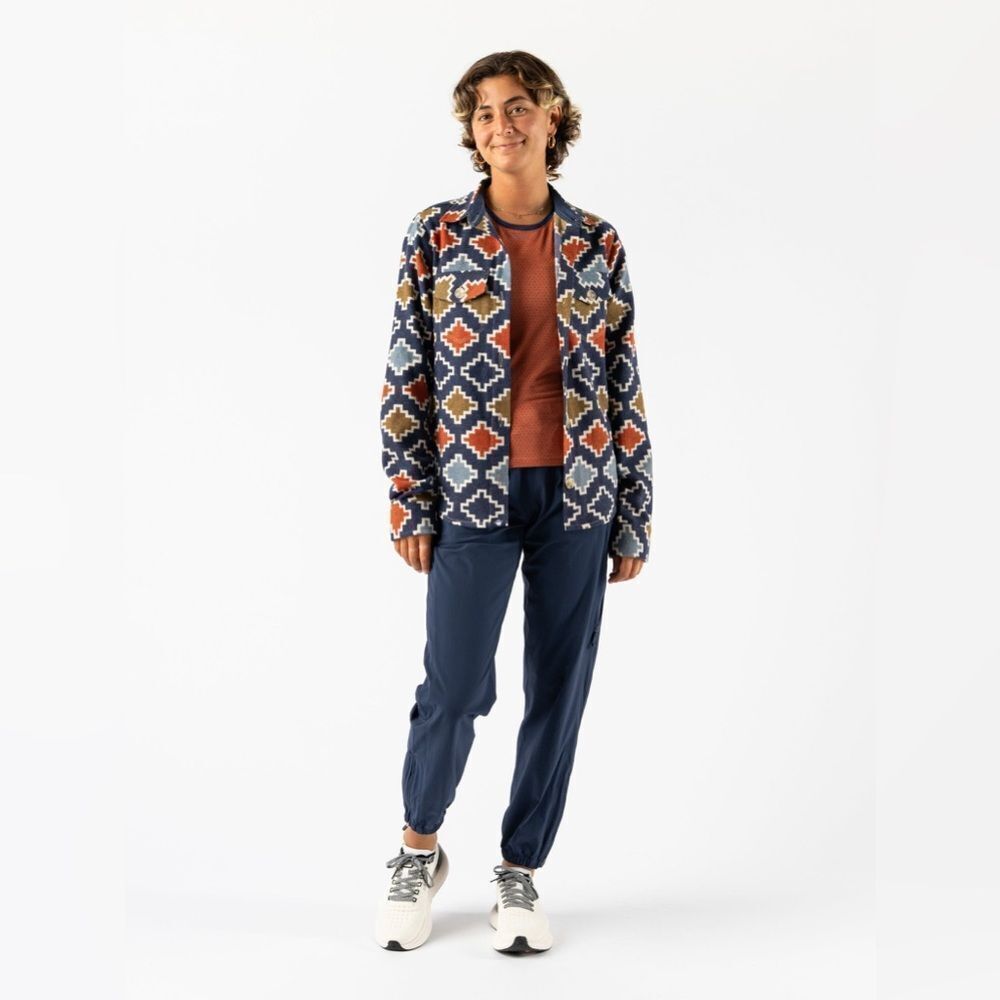 Rabbit High Country Ls Wool New With Tags Size Large Blue Stairstep Diamond — image 2 of 8